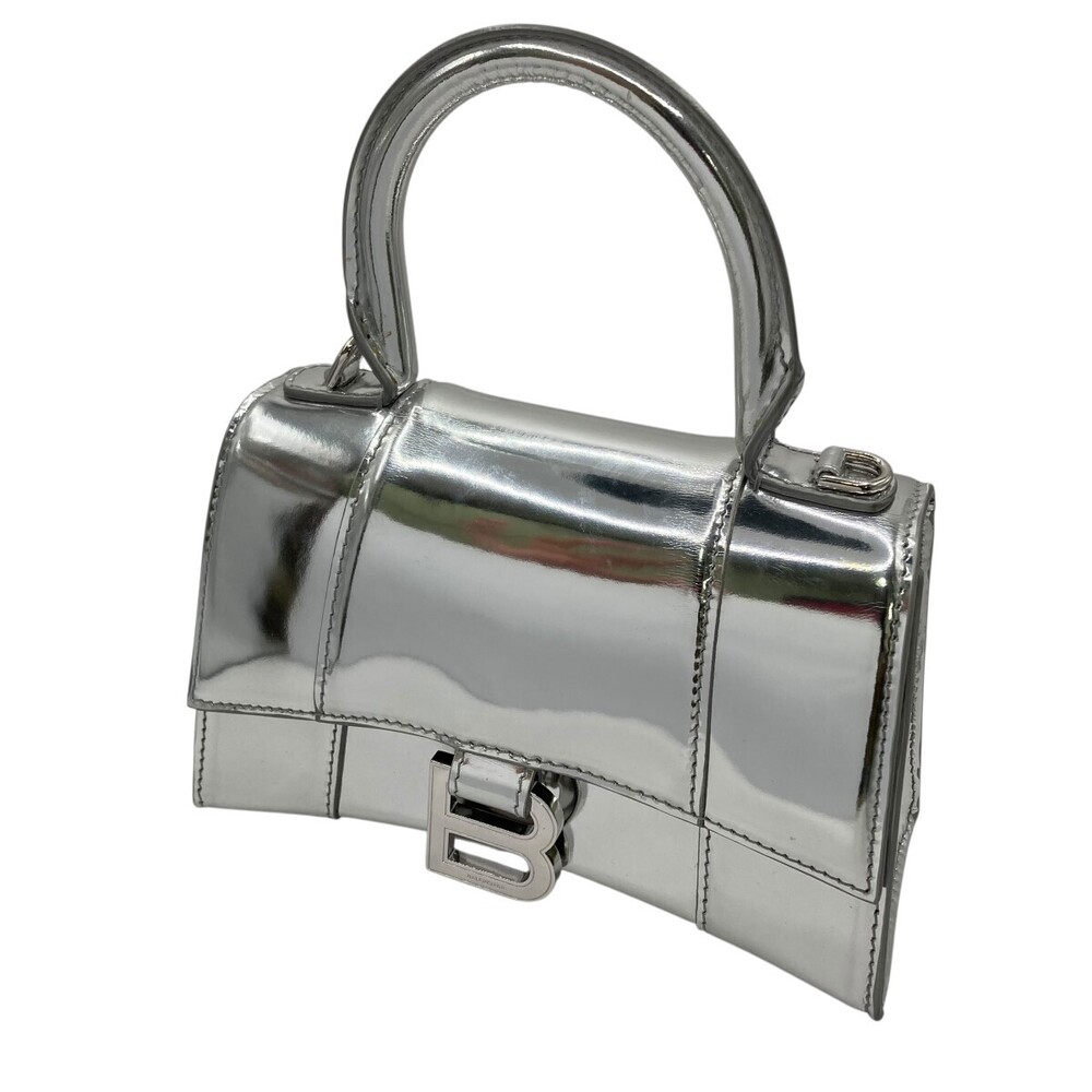 Balenciaga Hourglass Shoulder Bag Silver